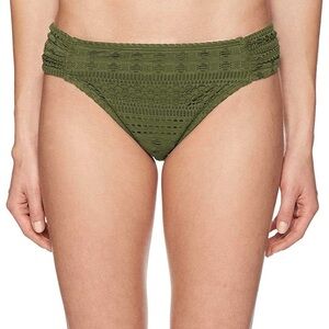 Bleu rod beattie NWT red printed crochet olive green bikini bottom swim